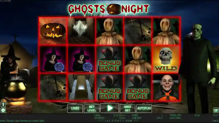 Kompyuterda onlayn Halloween oʻyinlari Ghosts Night